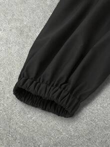 Manfinity EMRG 加大码男士撞色黑绿白风衣 - 綠色 - 查看 5