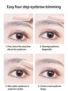 Portable Eyebrow Trimmer, Set Of 3, Foldable Eyebrow Razor Blades, Makeup Tool For Women - Multicolor - View 7
