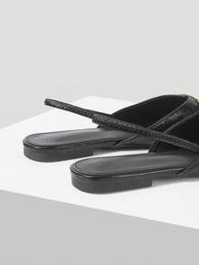 Mnmlis French Temperament Professional Black Metal Buckle Women's Spring And Summer 2026 New Thin Heel Pointed Shoes - Black - View 5