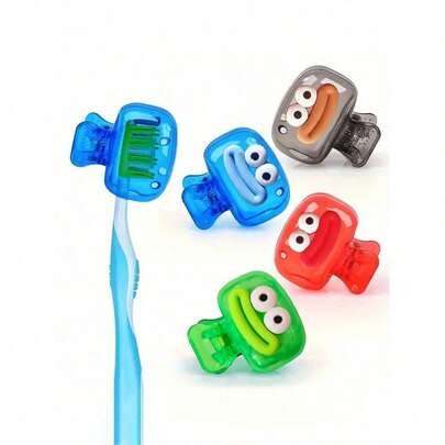 1/2/5 Giá đỡ bàn chải đánh răng gia đình, Hộp đựng bàn chải đánh răng du lịch di động, Kẹp bảo vệ đầu bàn chải đánh răng, Kẹp giữ bàn chải đánh răng, Hộp đựng bàn chải đánh răng di động cần thiết khi đi du lịch