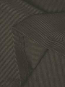 Manfinity Dauomo Áo tank top nam đơn sắc tối giản, không tay, kiểu dáng thường ngày. - Màu xanh Ô liu - Xem 4