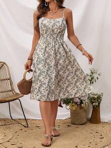 Breezaya Plus Size Spring French Countryside Summer Vacation Casual Elegant Dress - Multicolor - View 4