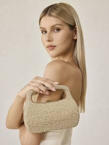 MOTF NEW FASHION DINNER BAG, DIAMOND-ENCRUSTED CLUTCH BANQUET BAG, LIGHT LUXURY EVENING DRESS BAG, MESSENGER BAG. - Gold - View 8