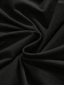 ROMWE Plus Size Y2K Women's Sexy Batwing Sleeve T-Shirt With Cross Rivet Design - Black - View 4