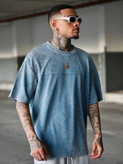 Devon Thys Men's Casual Fashion Street Daily Commute Washed Loose T-Shirt, Summer Acid Washed T Shirt Distressed T-Shirt Acid Wash Tee Mens Drop Shoulder Tee Streetwear Men Shirts Streetwear Daily Leisure, Weekend Trips, Outdoor Activities, Travel Expeditions, Relaxed Work Environments Or Semi-Formal Occasions,Boyfriend/Husband Gift, Anniversary Gift  Vacation Outfits Acid Wash Graphic Tee Distressed Tshirt Valentine's Day