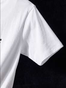 NEON BLANC Men's Round Neck Letter Print Casual Versatile Daily Wear Short Sleeve T-Shirt - White - View 4