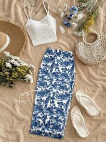 Trelyra Women's Leopard Print Mesh Bodycon Mini Skirt - Blue - View 1