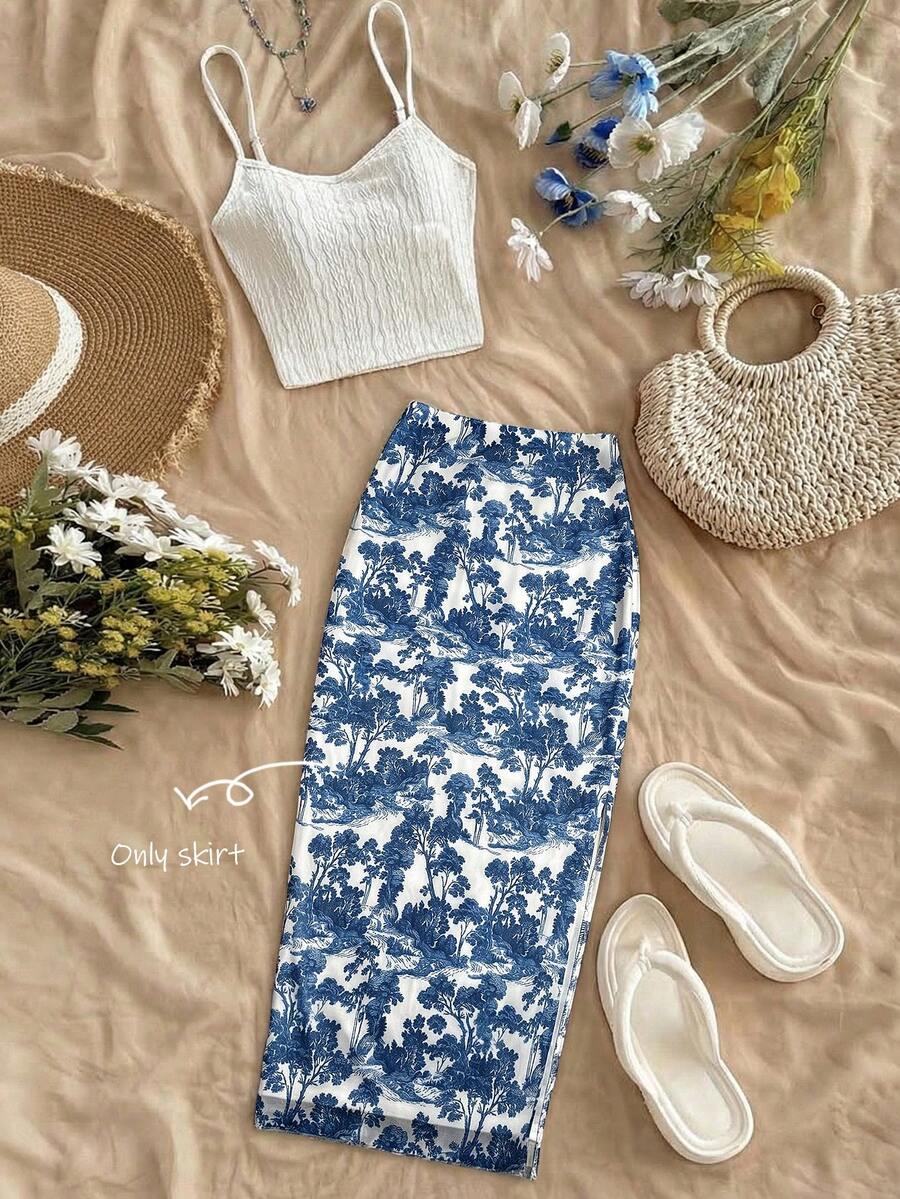 Trelyra Women's Leopard Print Mesh Bodycon Mini Skirt - Blue - View 1