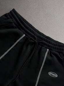 STYNVO Men's Casual Contrast Stitching Short Sleeve T-Shirt Set - Black - View 6