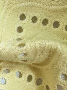 Swim Mod 女士提花面料吊带比基尼套装，适合春夏度假 - 黃色 - 查看 6