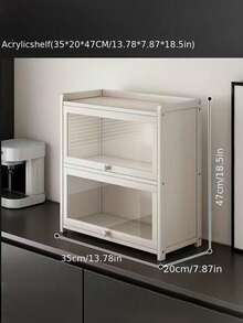 Nuevo estante de almacenamiento de escritorio práctico, organizador de maquillaje de 2/3 niveles de acrílico transparente, gran capacidad para almacenamiento de encimera de cocina, ideal para almacenar cosméticos y artículos de despensa, regalo perfecto para fiestas, estante de almacenamiento de varias capas, estantería multifuncional - Multicolor - Ver 5