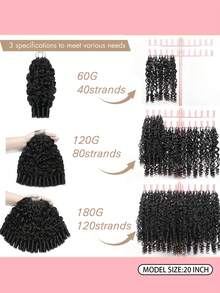 Boho Braids 缅甸卷曲人发钩编接发，100%真人发，60克，18英寸，沙龙级丝滑水润卷发，3c4a发质，轻盈可重复使用，天然黑色，优质真人发接发，适合女性长期佩戴和造型。 - Natural Black - 查看 7