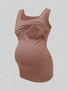 Modmama 3pcs/Set Maternity Solid Color Casual Nursing Tops - Multicolor - View 14