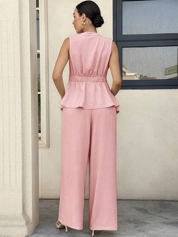 MaterniWear Bộ đồ bầu không tay màu trơn kiểu quấn, trang phục mùa hè cho nữ, quần và áo, bộ đồ công sở cho nữ, bộ vest thanh lịch cho nữ, bộ đồ cho nữ, bộ vest cho nữ, bộ đồ ống rộng cho nữ, trang phục công sở cho nữ, bộ đồ 2 mảnh áo và quần cho nữ, trang phục công sở trang trọng, bộ đồ thường ngày cho nữ, bộ đồ phối hợp sang trọng cho nữ, bộ đồ 2 mảnh quần và áo Zanzea, quần và áo Z65c7, quần áo giảm giá cho nữ, bộ đồ liền thân yoga cho nữ, bộ đồ bầu 2 mảnh, trang phục công sở cho nữ, bộ đồ 2 mảnh quần và áo, bộ đồ vest cho nữ. - Bụi hồng - Xem 2
