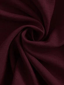 Firerie 大码女式纯色长袖单排扣睡袍及睡袍优雅两件套 - 紅色 - 查看 9