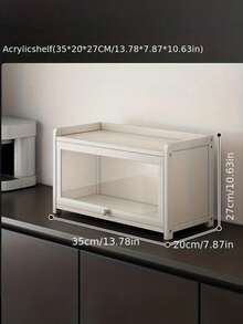 Nuevo estante de almacenamiento de escritorio práctico, organizador de maquillaje de 2/3 niveles de acrílico transparente, gran capacidad para almacenamiento de encimera de cocina, ideal para almacenar cosméticos y artículos de despensa, regalo perfecto para fiestas, estante de almacenamiento de varias capas, estantería multifuncional - Multicolor - Ver 4