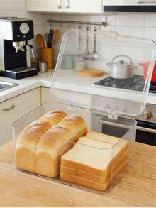 1 Piece/Transparent PET Bread Storage Box, Flip-Top Seal, Moisture-Proof And Dust-Proof, Good Preservation Effect, Suitable For Kitchen Countertop Storage And Food Storage, Can Be Used To Store Baked Goods, Cakes, Cookies, Bagels, Croissants, Bread, Etc. - Multicolor - View 7