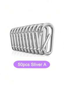 5/10/30/50个装登山扣钥匙圈散装弹簧钩钥匙链夹铝制D形环小登山扣，适用于背包旅行、露营、徒步旅行 - 彩色 - 查看 14