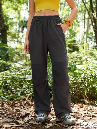 Exploreva Women's Elastic Waist Casual Versatile Daily Wear & Outdoor Hiking Pants