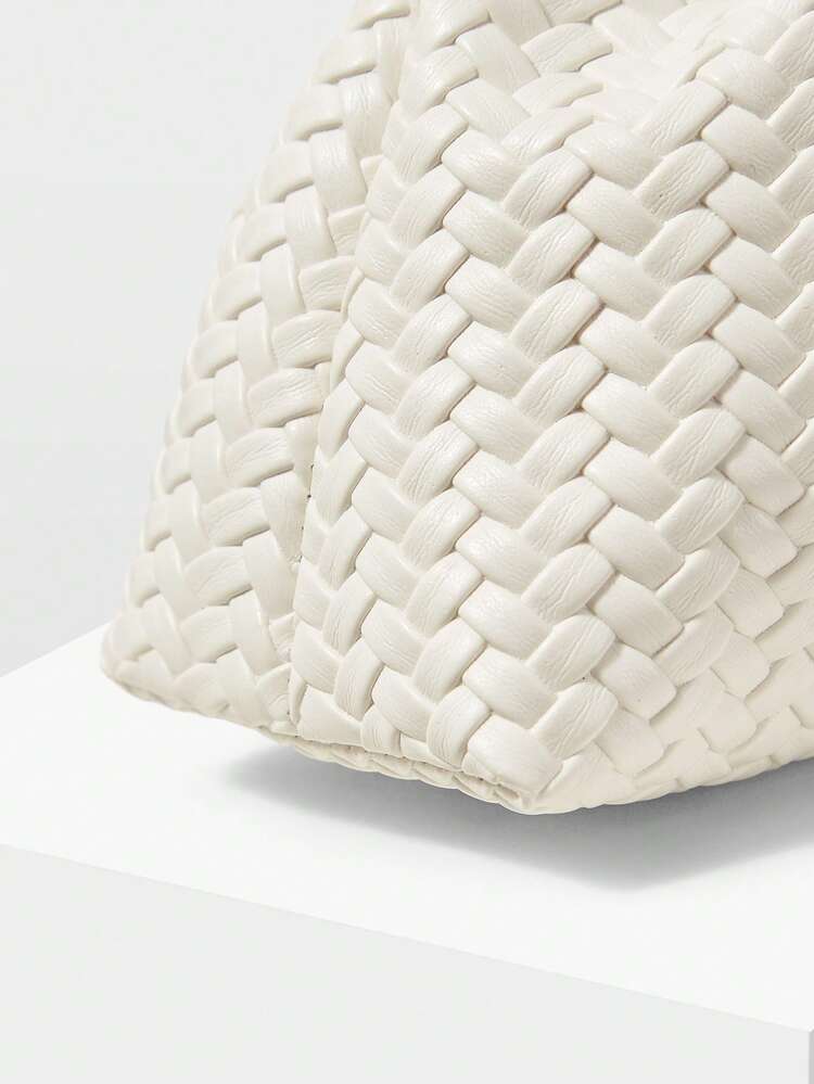 LADIES PU WOVEN EMBOSSED, FINE HARDWARE, HANDBAG