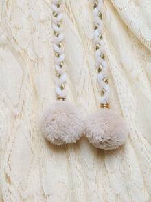 GlowEve Women's Elegant Contrast Lace Pompom Design Maxi Slip Dress - Apricot - View 8