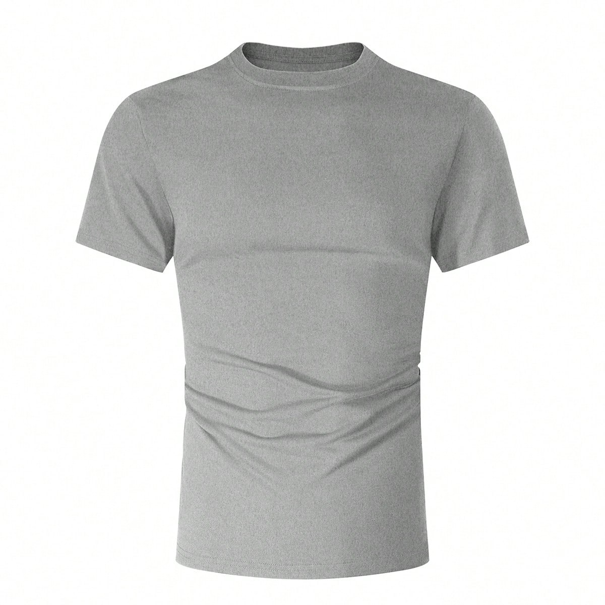 Camiseta de cuello redondo de unicolor casual para hombre, de manga corta, para verano