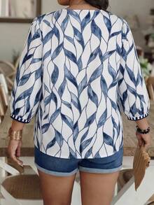 Weeklong Áo sơ mi cỡ lớn in họa tiết ngẫu nhiên, kiểu dáng thường ngày. - Nhiều màu - Xem 2