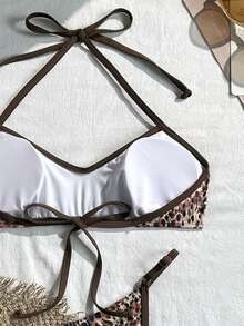 Bonvoyette Áo tắm hai dây họa tiết da báo dành cho nữ, bộ bikini gợi cảm thời trang tôn lên đường cong cơ thể. - Nhiều màu - Xem 7