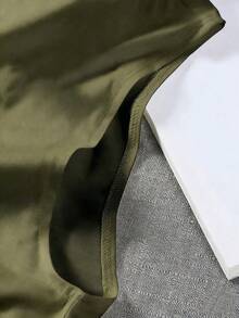 Manfinity Dauomo Áo thun nam không tay cổ tròn màu trơn, kiểu dáng thường ngày, đa năng cho mùa hè. - Màu xanh lá cây đậm - Xem 3