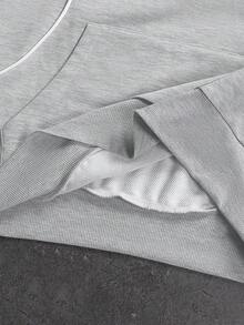 STYNVO Men's Minimalist Long Sleeve Hoodie And Pants Set Mens 2 Piece Set Grey Sweatsuit Man 2 Piece Set Gray Two Piece Set Men Mens Jogger Set - Grey - View 3