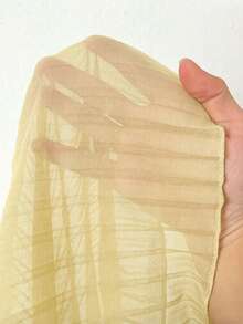 Viva Relle Plus Size Elegant Waist Cinching Split Sleeve Dress, Autumn - Light Yellow - View 7