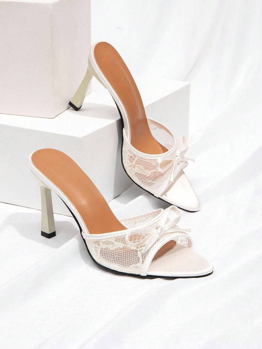 CUCCOO CHICEST New Fashion Versatile Rhinestone Bowknot Strap Stiletto Heel Sandals For Christmas Elegant Shoes Wedding Shoes Spring Shoes Bride Shoes