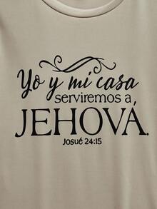 Open Phase 男士夏季休閒短袖T恤，印有口號圖案和圓領設計 - 棕色 - 查看 4