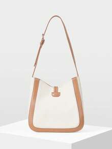 MOTF PREMIUM BOLSO DE HOMBRO PARA MUJER, BOLSO DE CUBO SIMPLE PARA VIAJES - Beis - Ver 4