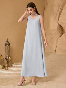 定制装饰拼接女士宽松时尚优雅两件套 - 藍色 - 查看 3