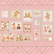 30 Stücke Goldfolie Aufkleber Set - Bär Geschenkdesign, süße vintage dekorative Aufkleber für Journaling, Scrapbooking & Briefumschlag Versiegelung - Verschiedenfarbig - Übersicht 11