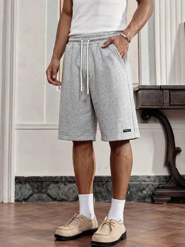 SWAVVY Pantalones cortos casuales versátiles de uso diario con cintura con cordón y bolsillos para hombres