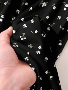 CosyJoli 优雅碎花印花复古休闲沙滩裤，适合通勤穿着，条纹阔腿裤带口袋，大码可选 - 彩色 - 查看 4