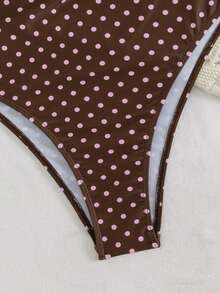 Swim SPRTY Áo tắm liền thân SPRTY mùa hè, họa tiết chấm bi, khóa kéo phía trước, dành cho nữ, thích hợp cho lướt sóng trên bãi biển. - Nhiều màu - Xem 3