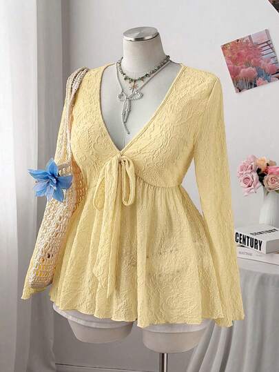 Sweetra Plus Size Women Casual Commuter Cowl Neck Long Sleeve T-Shirt, Pink