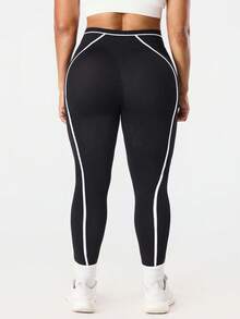 Rhythm Era Quần legging và quần dài thể thao không đường may dành cho nữ cỡ lớn, thích hợp cho các hoạt động ngoài trời, tập thể dục, chạy bộ, quần bó sát. - Đen và trắng - Xem 3