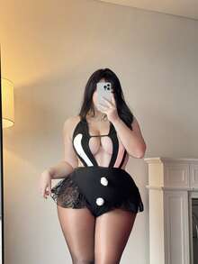 Vibekara Mono de conejita sexy - Negro - Ver 4