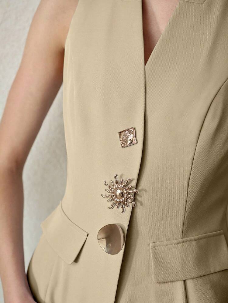 BUTTON UP V NECK WAISTCOAT