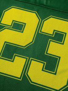 Aesthetic Post Men's Casual T-Shirt With Sporty Numeric Print - Army Green - View 3