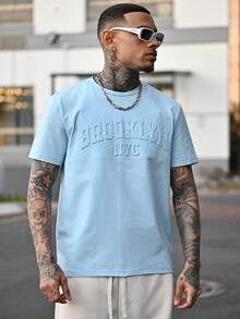 Devon Thys Light Blue Label 男士白色圆领 T 恤（面料） - 淺藍色 - 查看 6