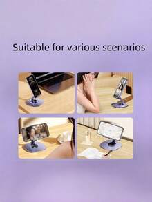 1PC Desktop Rotatable Foldable Adjustable Sturdy Stable Holder Stand For Tablet Phone Universal Hands Free Bracket Livecast Streaming Video Watching Office Cooking Home Portable - A - View 5
