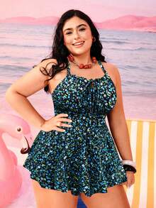 Swim Mod Bộ đồ bơi tankini họa tiết hoa nhí cỡ lớn, dây đeo vai có thể điều chỉnh, đồ đi biển nghỉ mát. - Nhiều màu - Xem 4