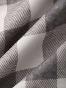 DAZY Plaid Pattern Loose Fit Shorts, Women Summer Casual Sleepwear Bottoms - Grey - View 9