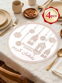 1 cái 2 cái 4 cái 6 cái 8 cái Khăn trải bàn tròn nhiều màu sắc chủ đề Ramadan dùng trang trí nhà cửa, tiệc tùng, tiệc lễ hội, đồ dùng trang trí Ramadan - Nhiều màu - Xem 19