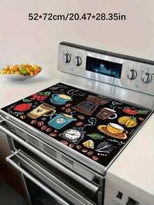 One-Piece, Flat Stove Guard Pad, With A Cover, Suitable For Kitchen Utensils. It Is Applicable To Induction Stoves, Glass Stoves, Multi-Functional Scratch-Resistant Pads, And Can Also Be Used As Mouse Pads For Ovens, Washing Machines And Dryers, As Well As Kitchen Decorations. - Multicolor - View 9